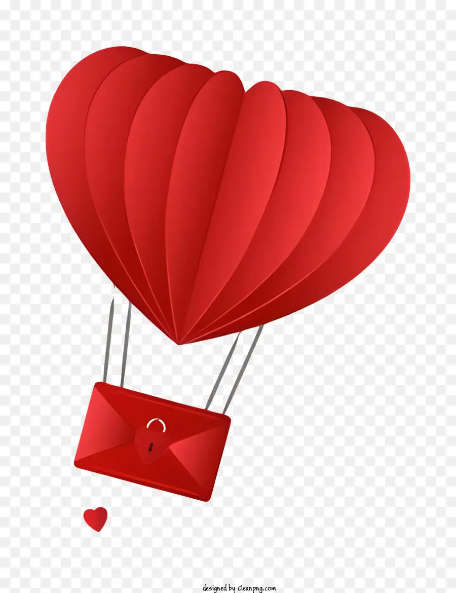 баллон с красным горячим воздухом，Сердце в форме воздушного шара PNG