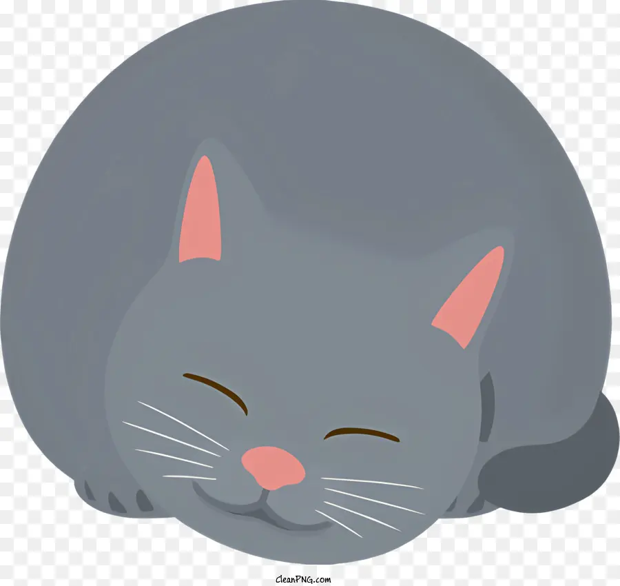 серый кот，спящая кошка PNG