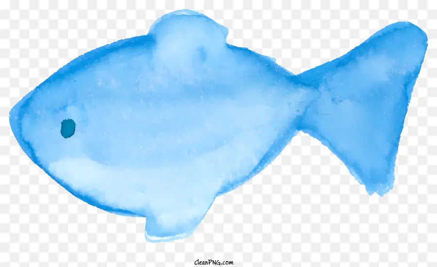 синяя рыба，акварельная живопись PNG