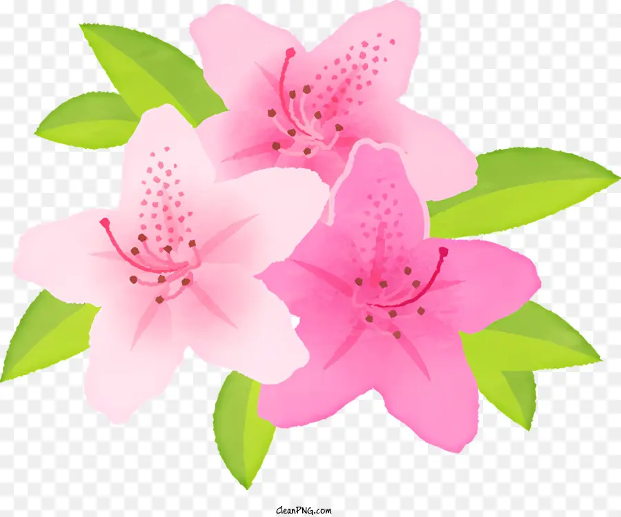розовые лилии，цветы PNG