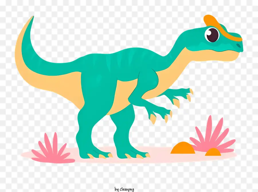 мультфильм Динозаврик，Зеленая и синяя цветовая схема PNG