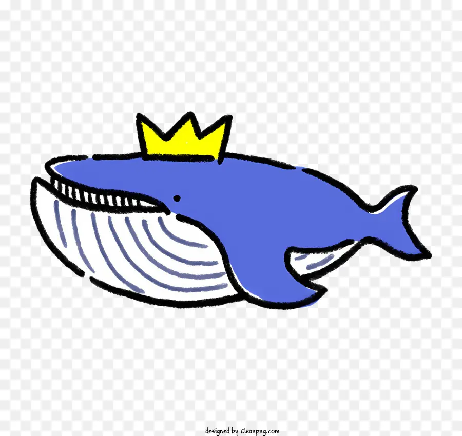 синий кит，корона PNG