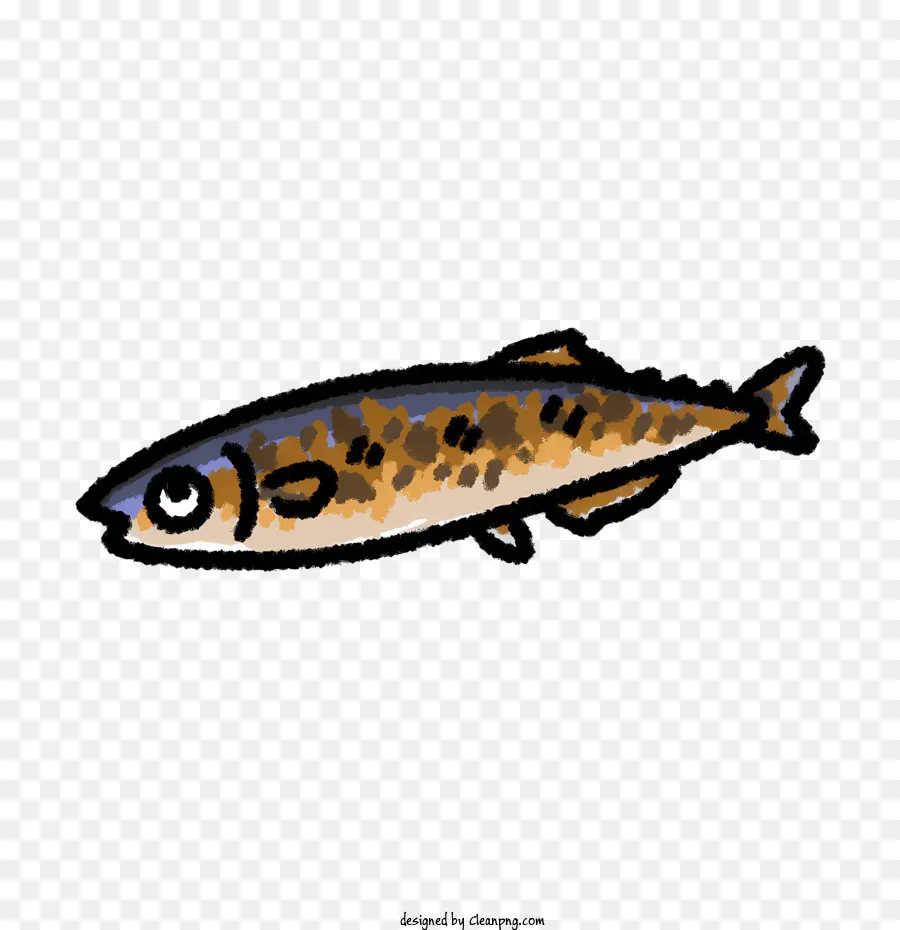 мультфильм рыбы，Рыба с точками для глаз PNG