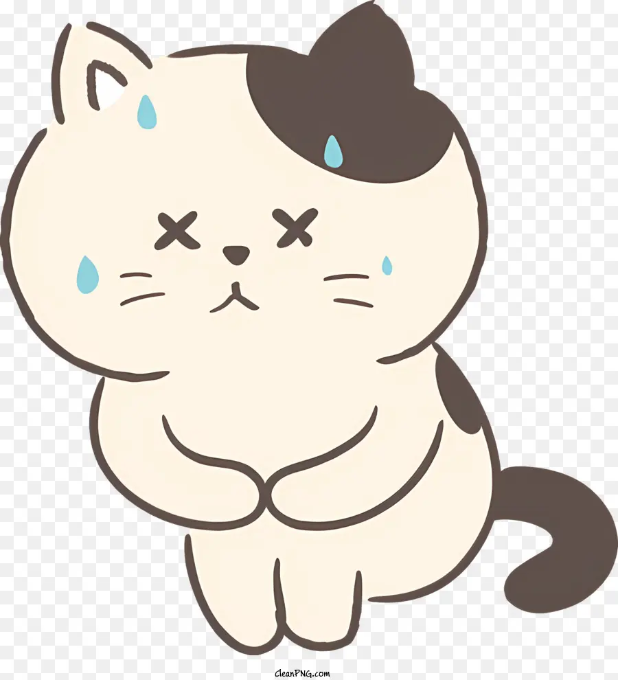мультфильм кот，грустный кот PNG