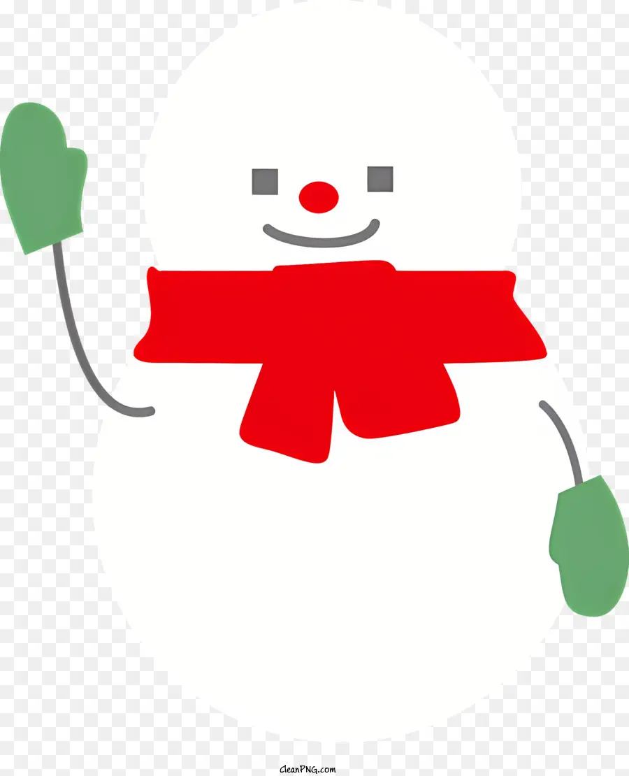 мультфильм снеговик，красный шарф PNG