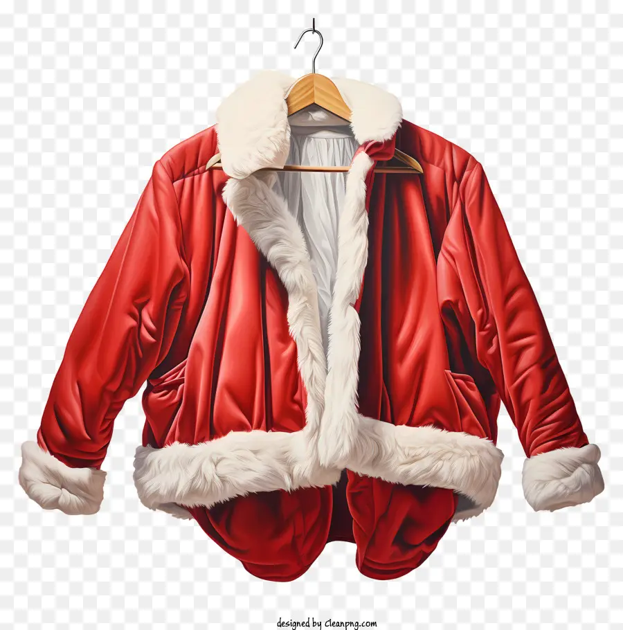 красная куртка，меховой воротник PNG