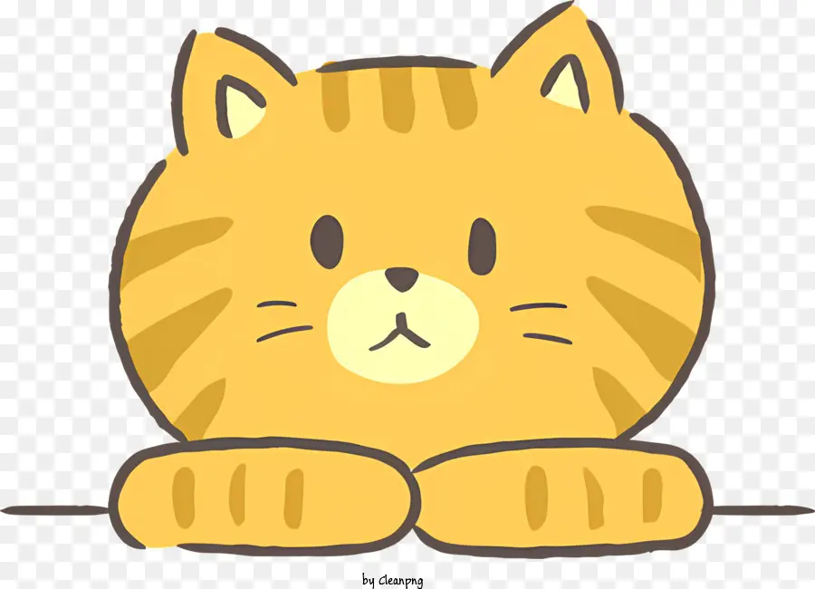 желтый кот，печальное выражение PNG
