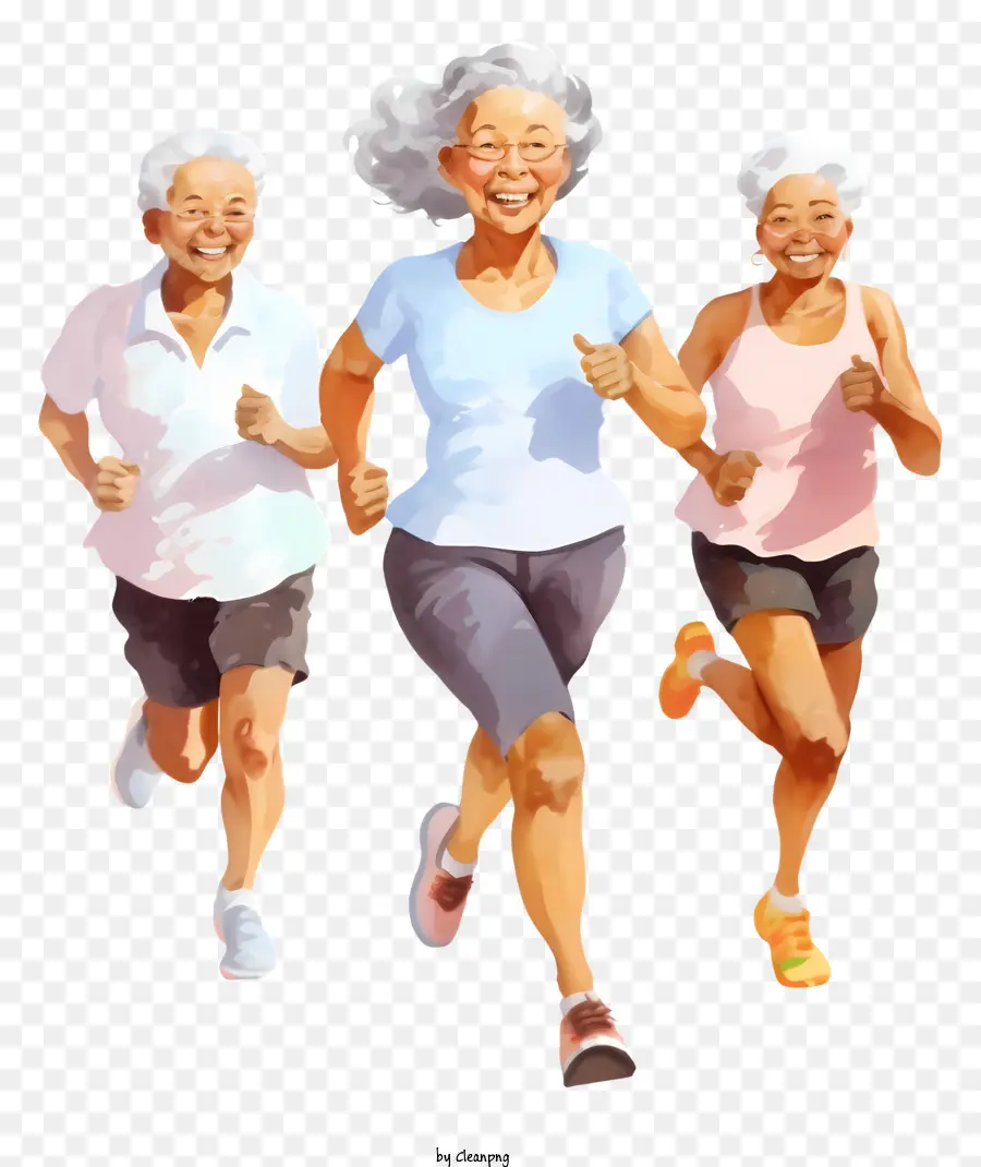 пожилой фитнес，Старший бег PNG