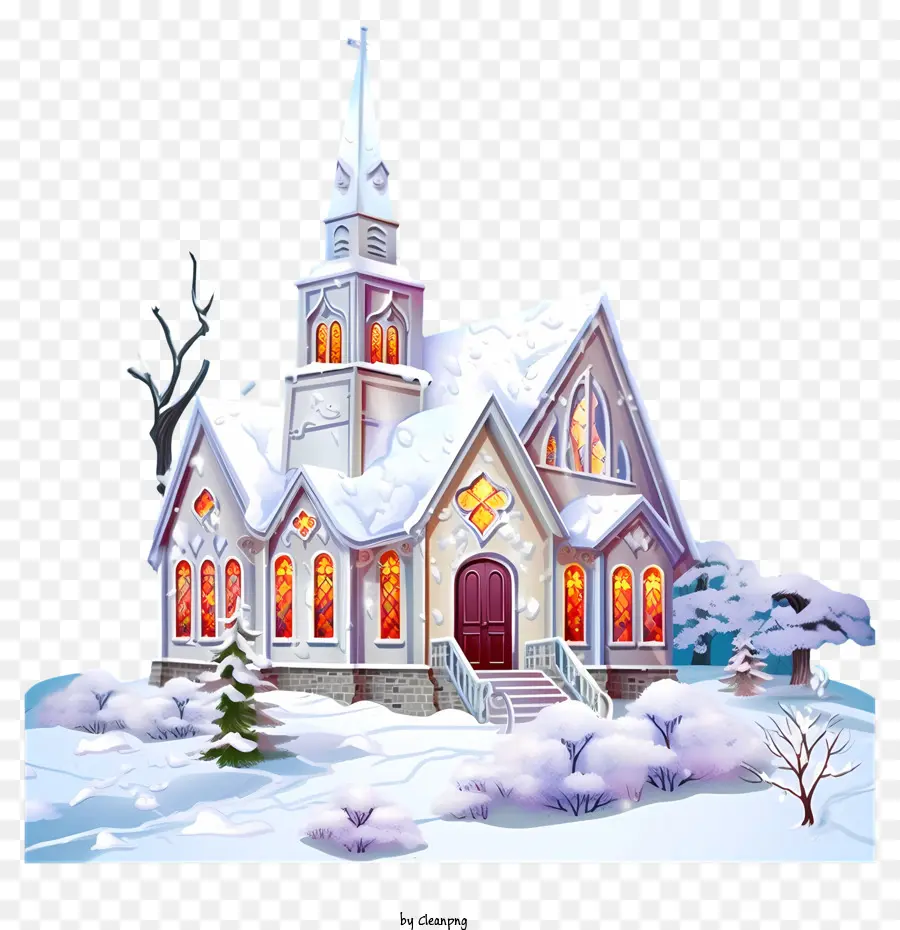 церковь в снегу，Зимняя церковь PNG