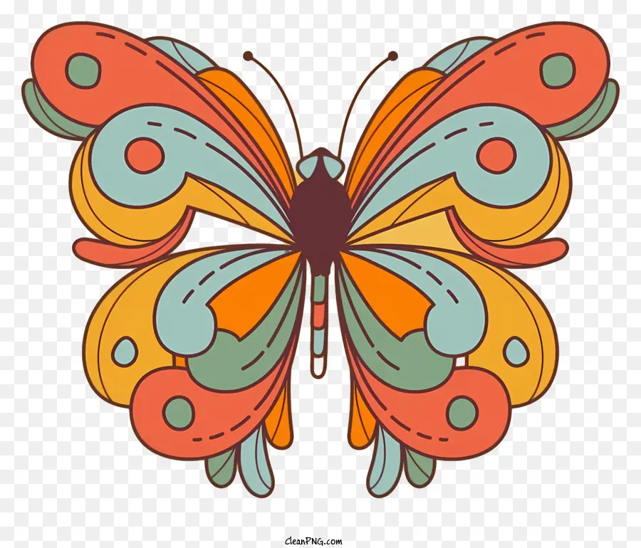 красочные бабочки，сложные закономерности PNG