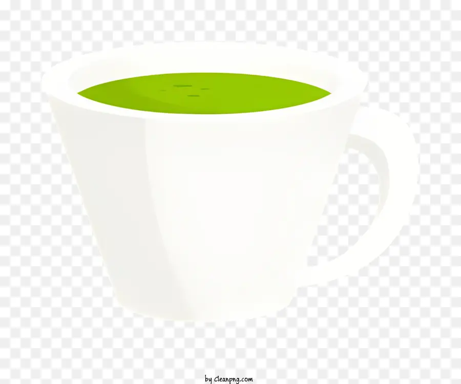Белая кружка，зеленый чай PNG