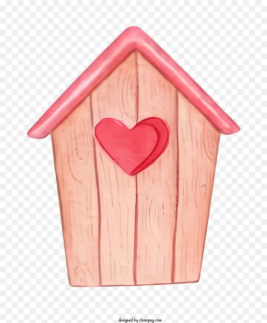 деревянный дом，Дверь в форме сердца PNG