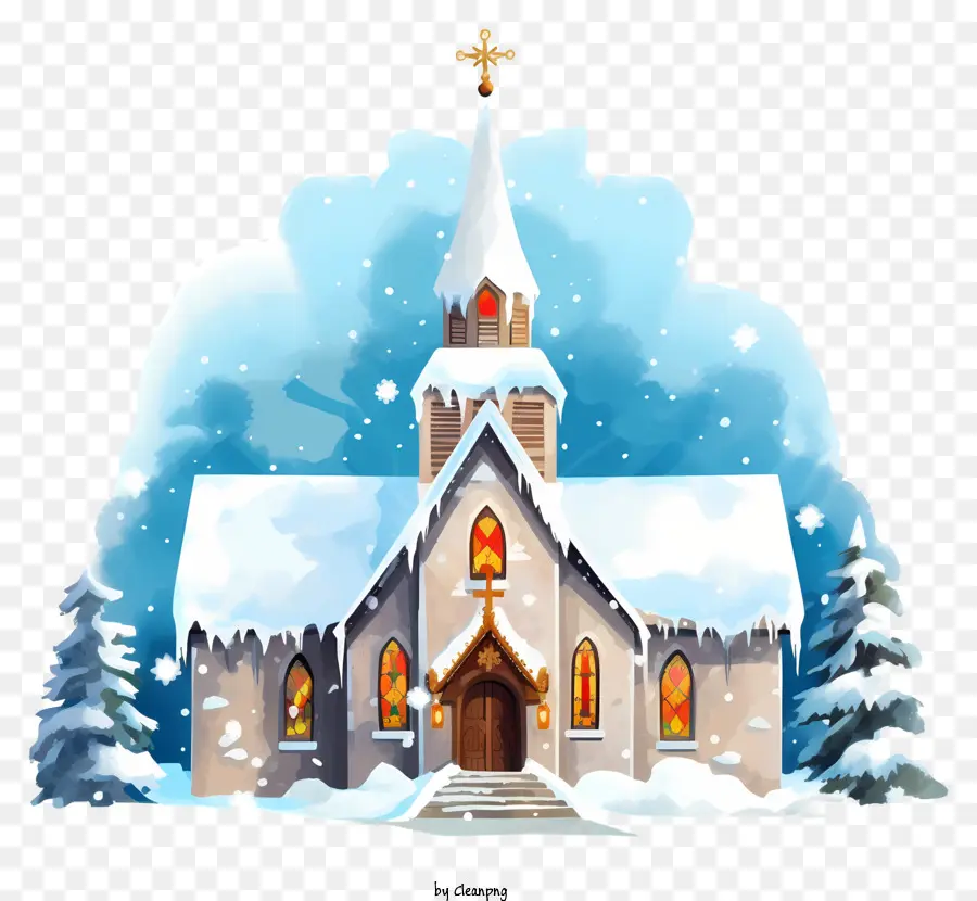 церковь，снег PNG