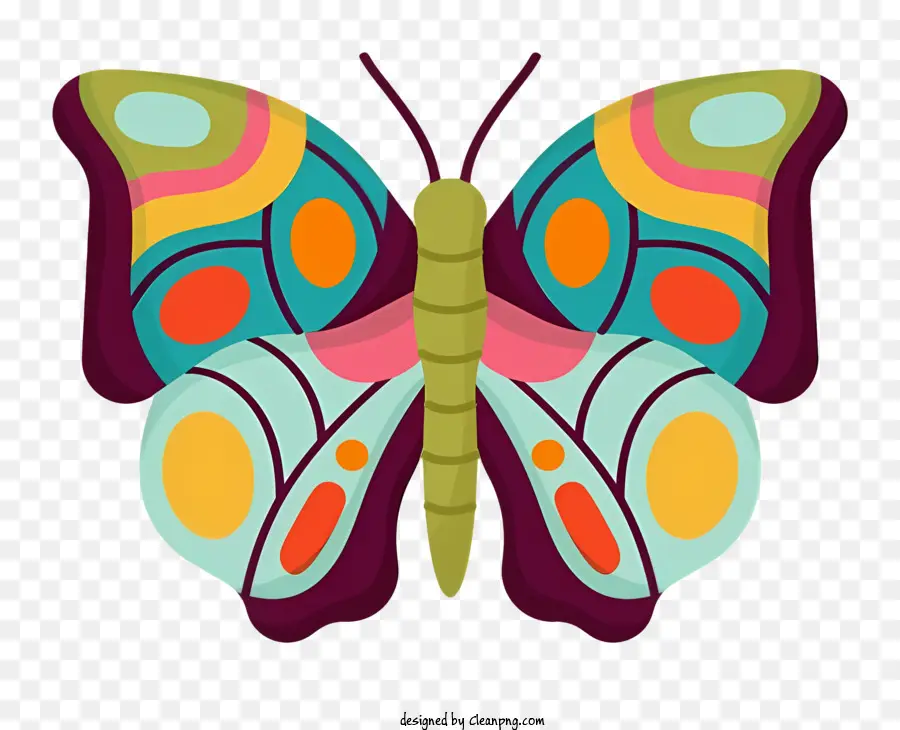 красочные бабочки，Большие места на крыльях PNG