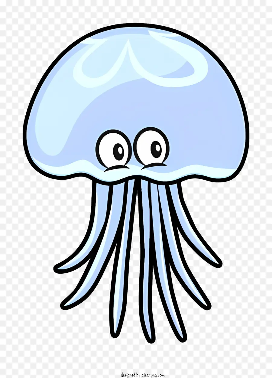 Прозрачная медуза，Длинное щупальце PNG