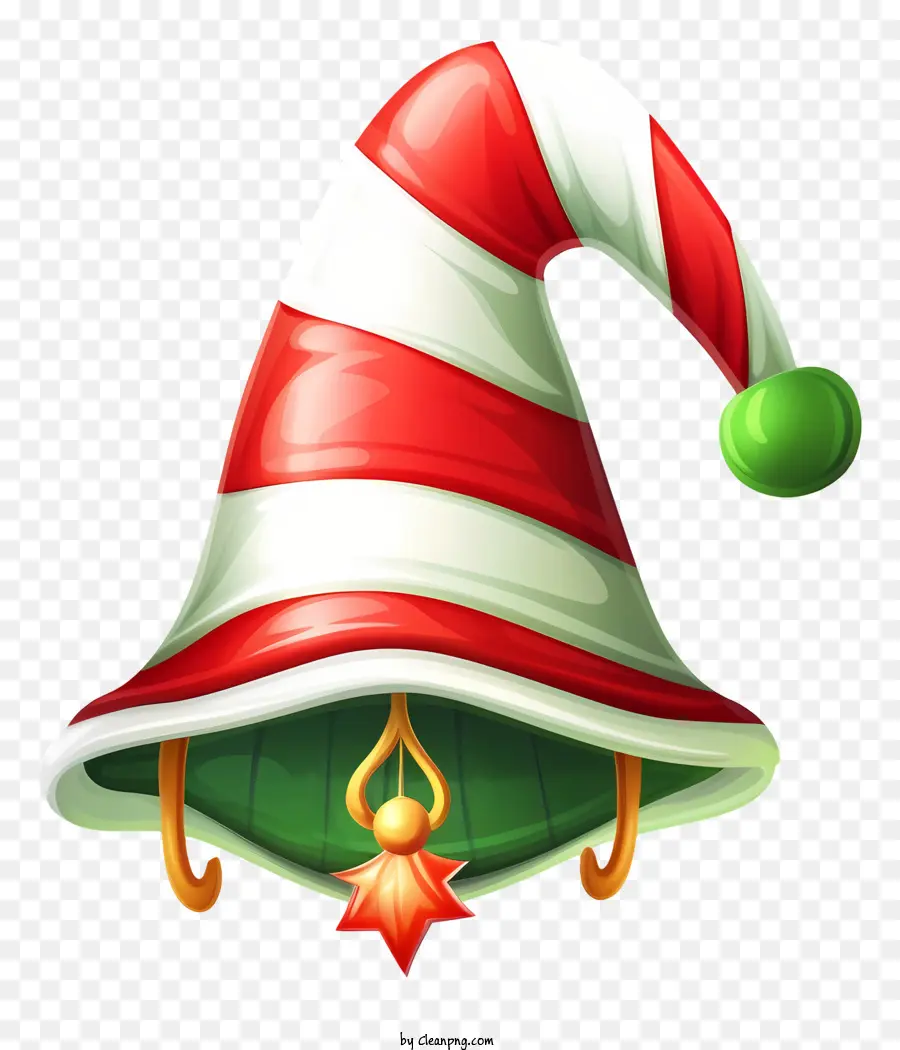 Рождественские украшения，Красная и белая полосатая шляпа PNG