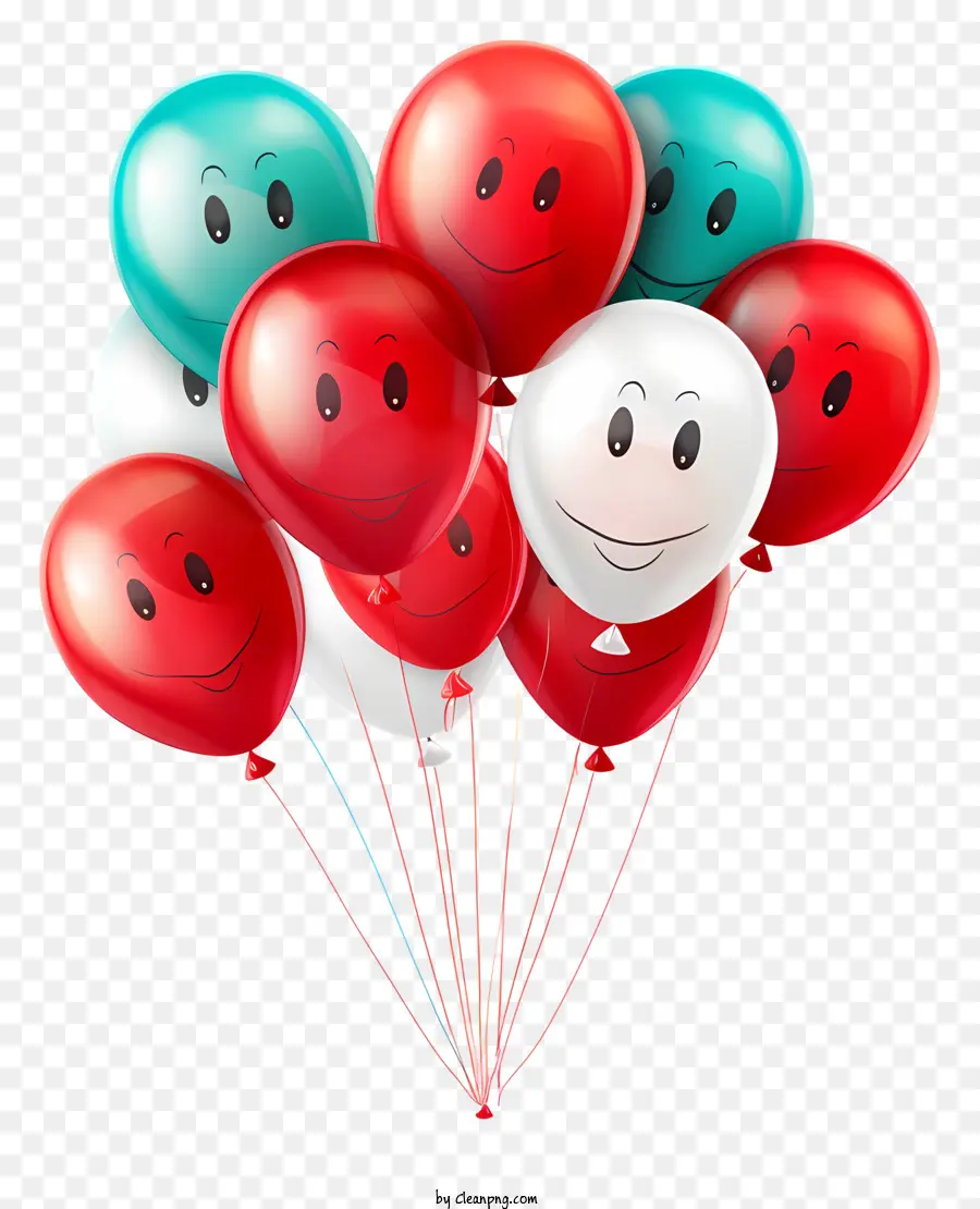 Смайлик воздушные шары，красный PNG