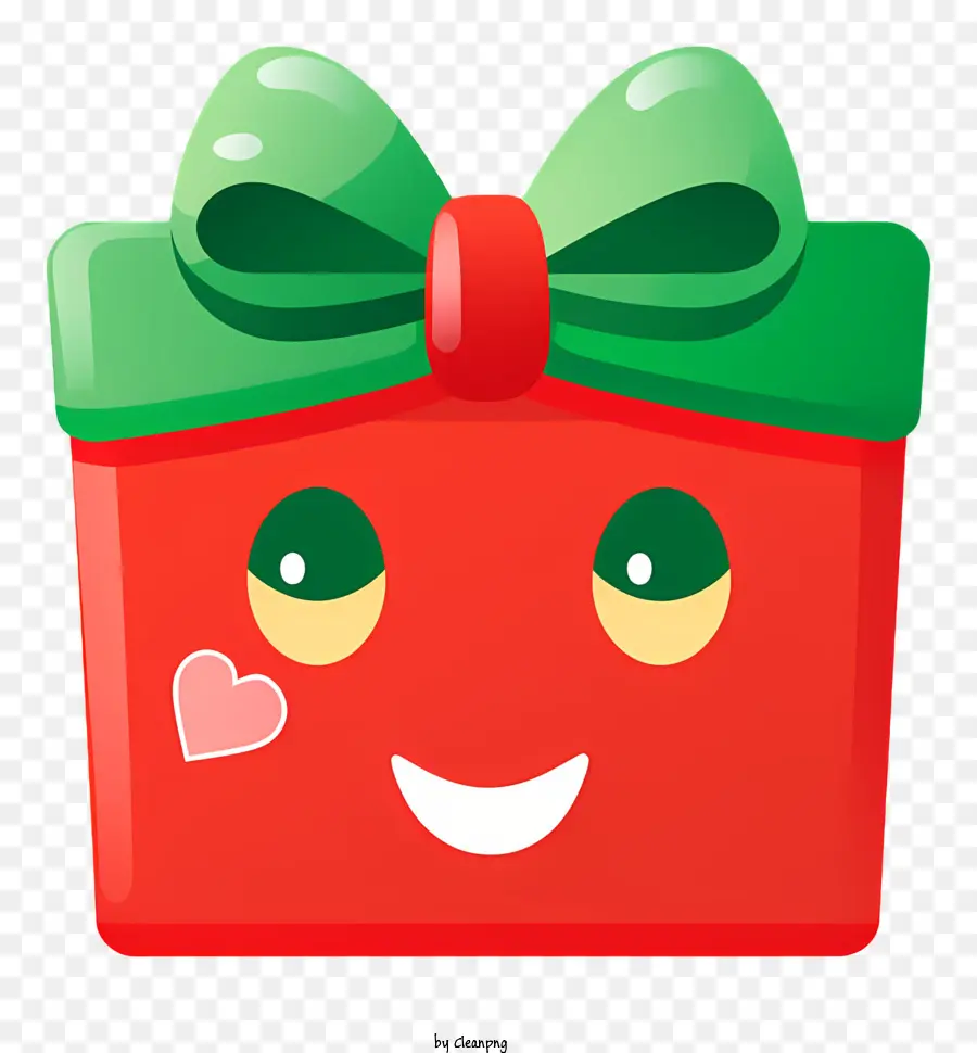 Красная подарочная коробка，зеленый лук PNG