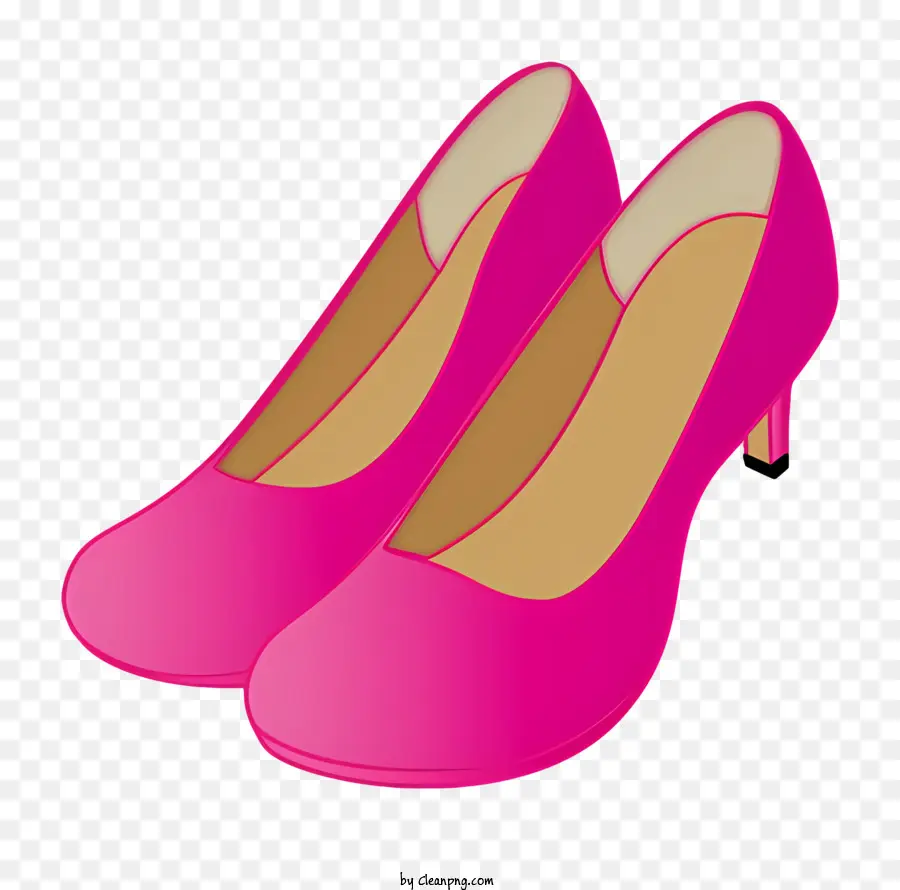 розовые высокие каблуки，коричневая подошва PNG