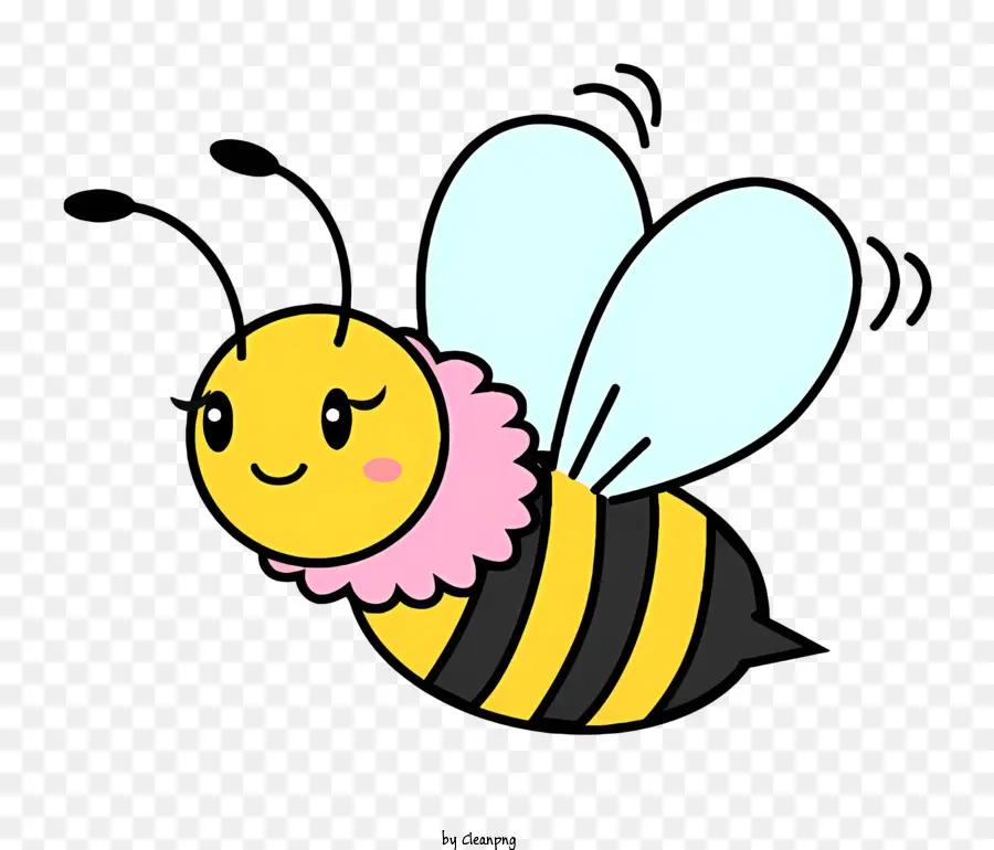 симпатичные Bee，розовые волосы PNG