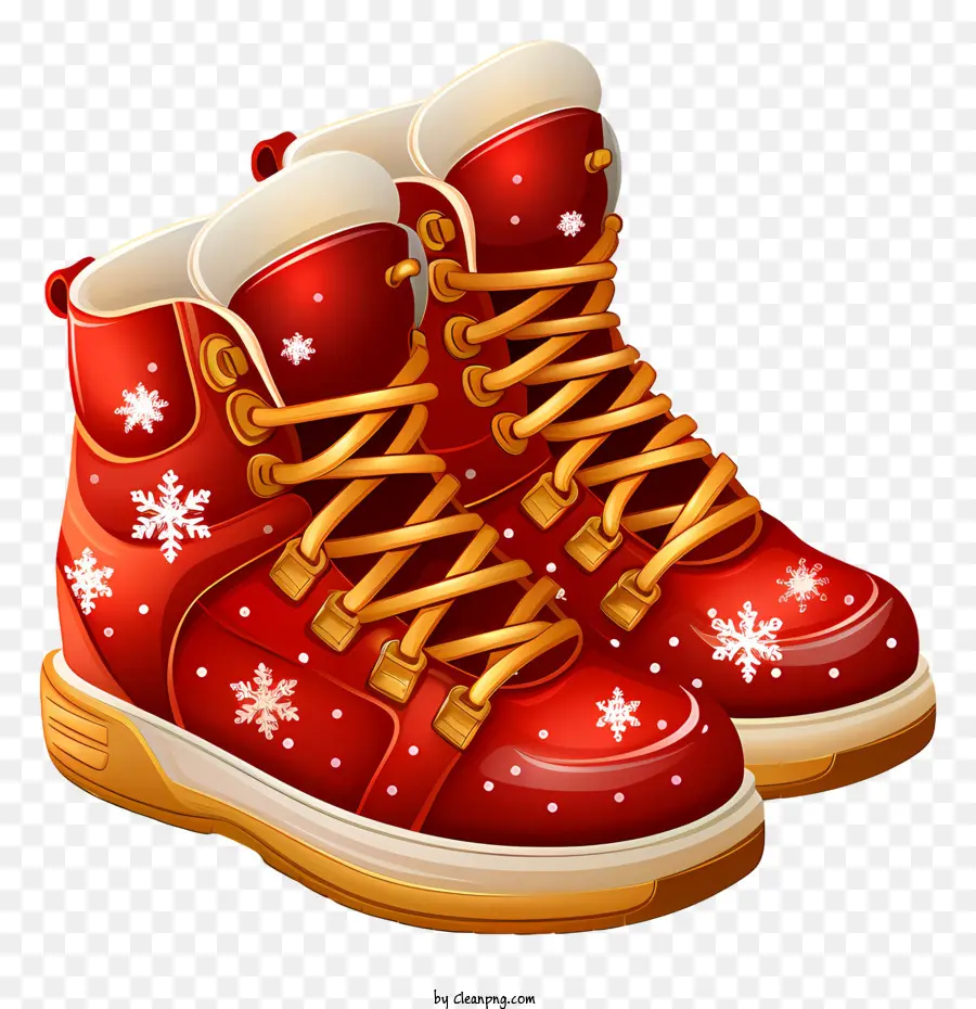 Красные зимние ботинки，Заглавленные зимние ботинки PNG