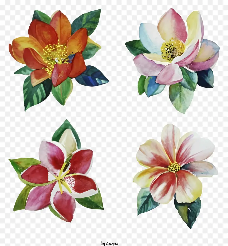 акварельная живопись，цветы PNG