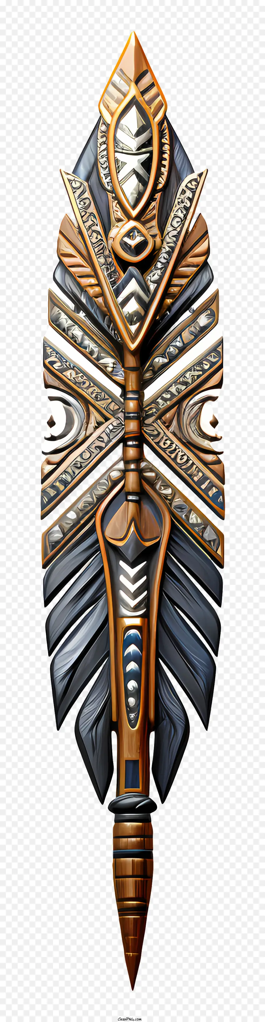 Племенные произведения искусства，Деревянный щит PNG
