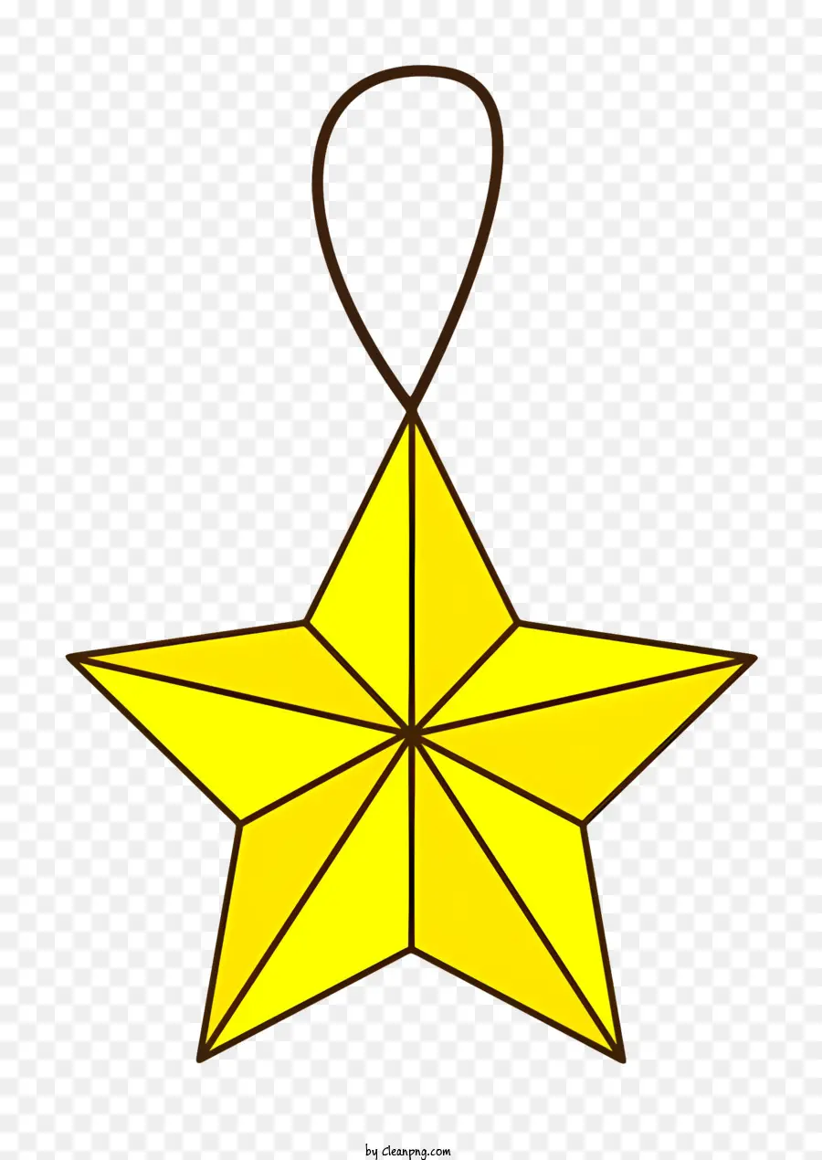 желтая звезда，Висящая звезда PNG