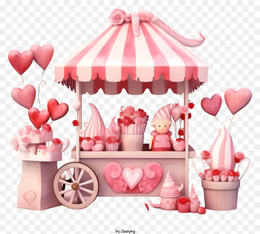 Романтический киоск Дня Святого Валентина，Стенда конфеты PNG