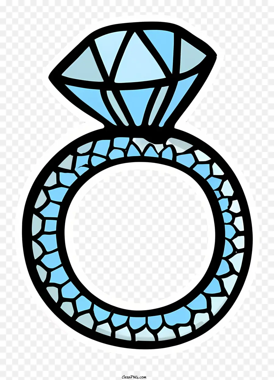 мультфильм，Голубое бриллиантовое кольцо PNG