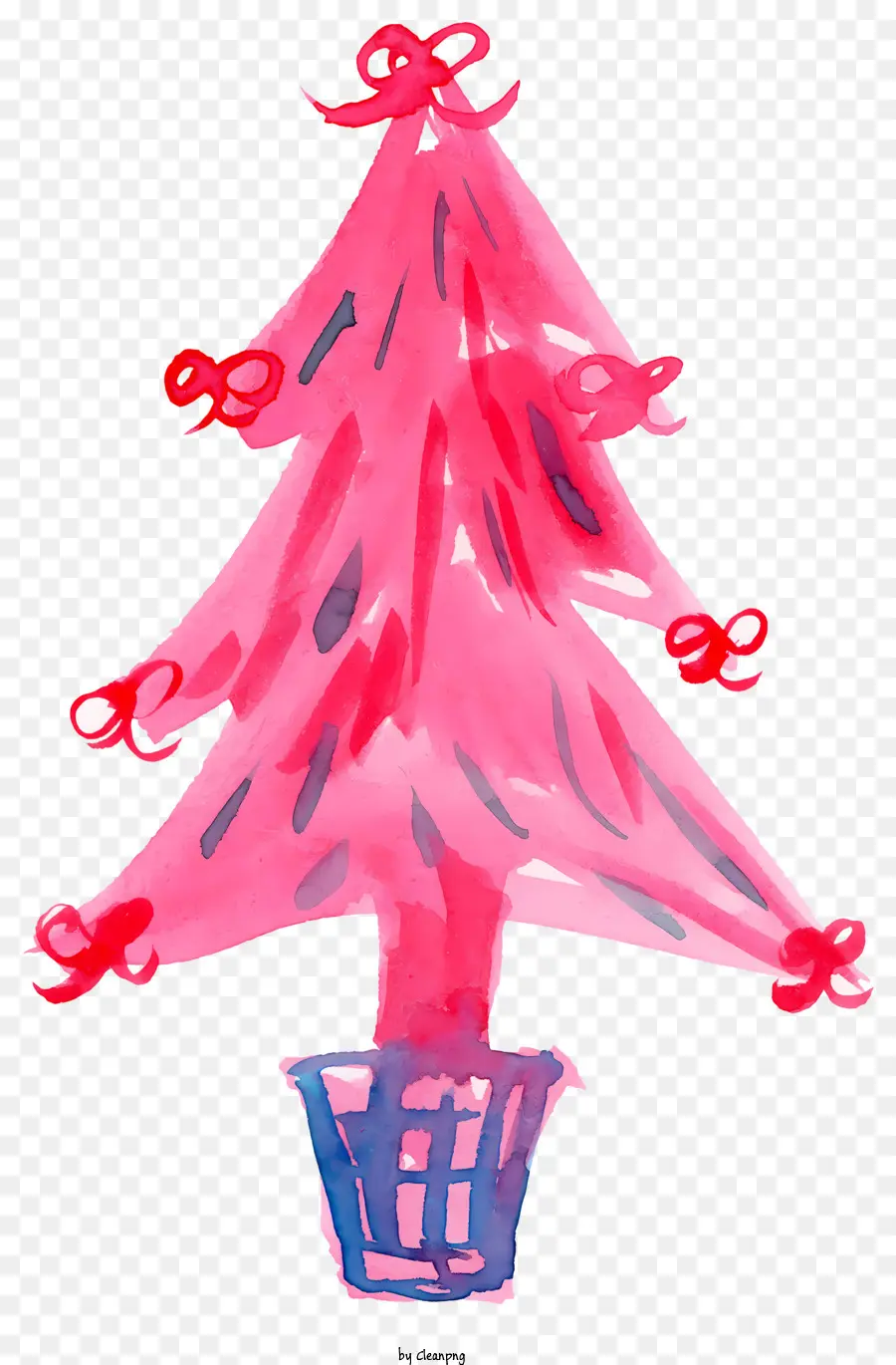 мультфильм，Розовая рождественская елка PNG