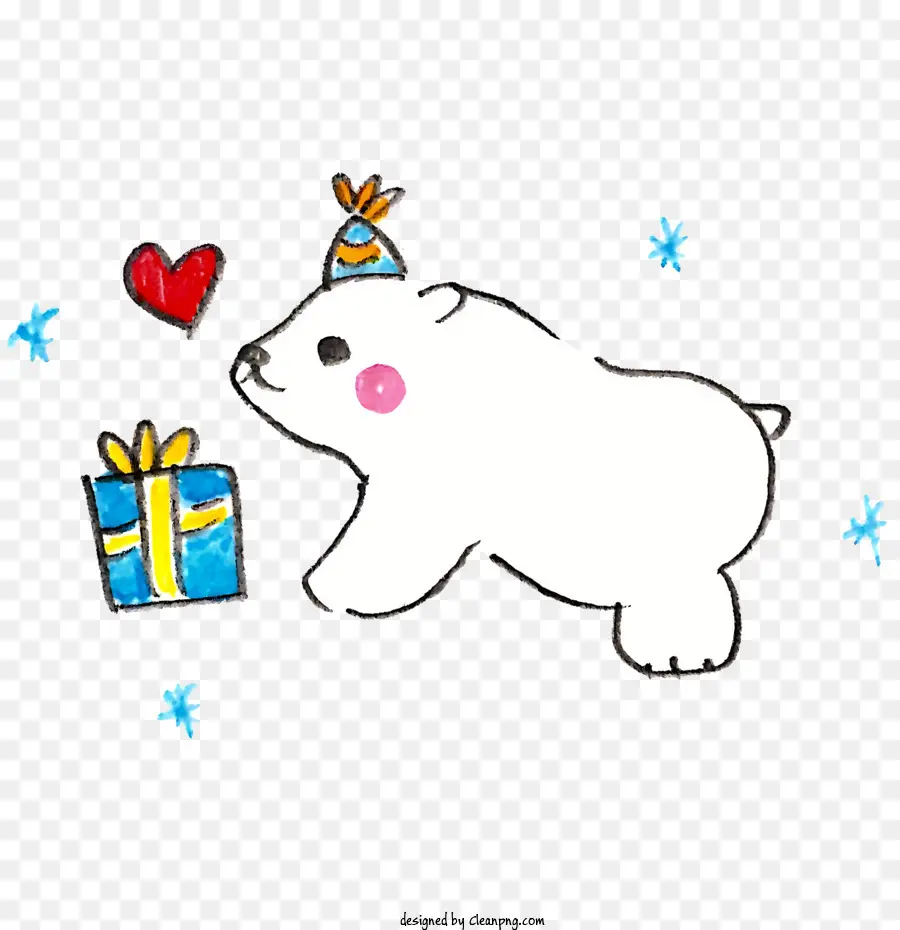 мультфильм，торт на день рождения белого медведя PNG
