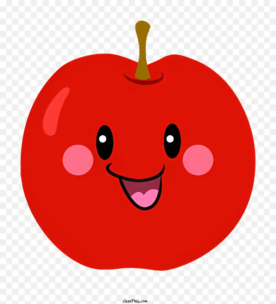 мультфильм，красное яблоко с лицом PNG