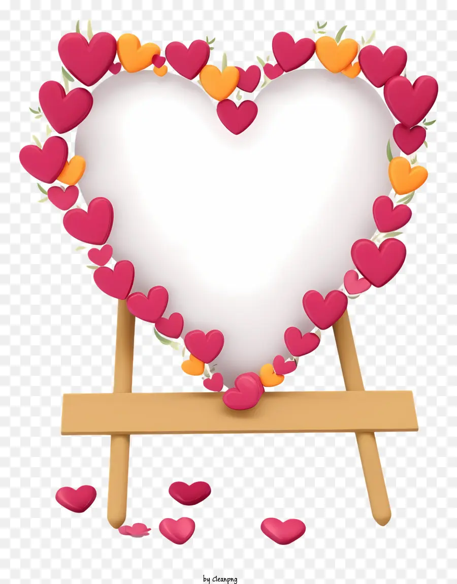 Реалистичная 3d Доска объявлений Валентина，картина в форме сердца PNG