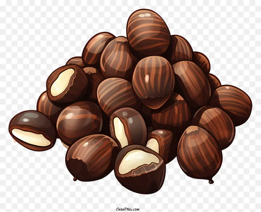шоколад все покрыто день，Шоколадные орехи PNG