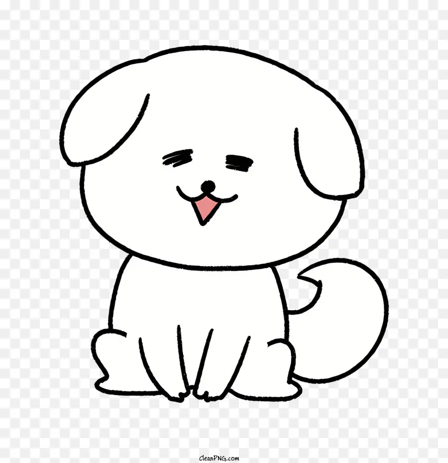 мультфильм，маленькая белая собака PNG