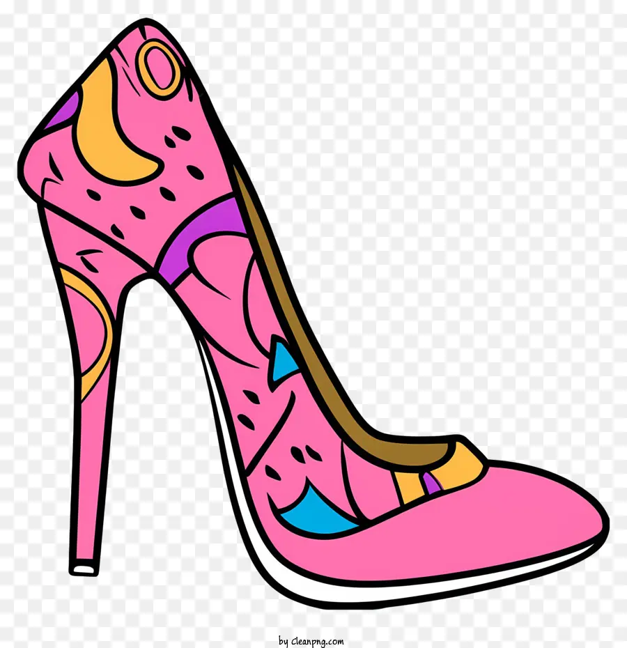 мультфильм，розовая ботинка на высоком каблуке PNG