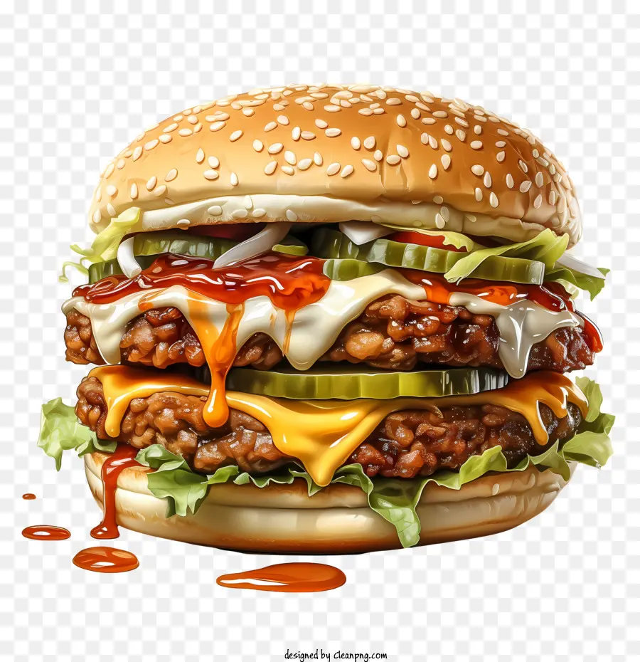 Американский бургер，Гамбургер PNG