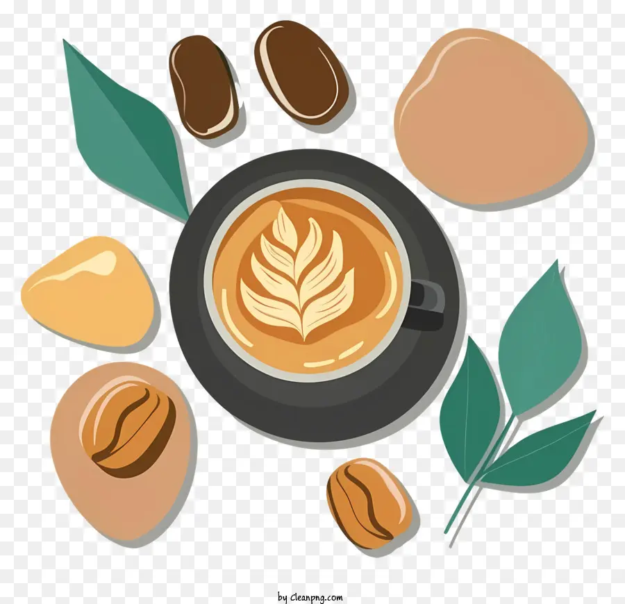 мультфильм，кофе в зернах PNG