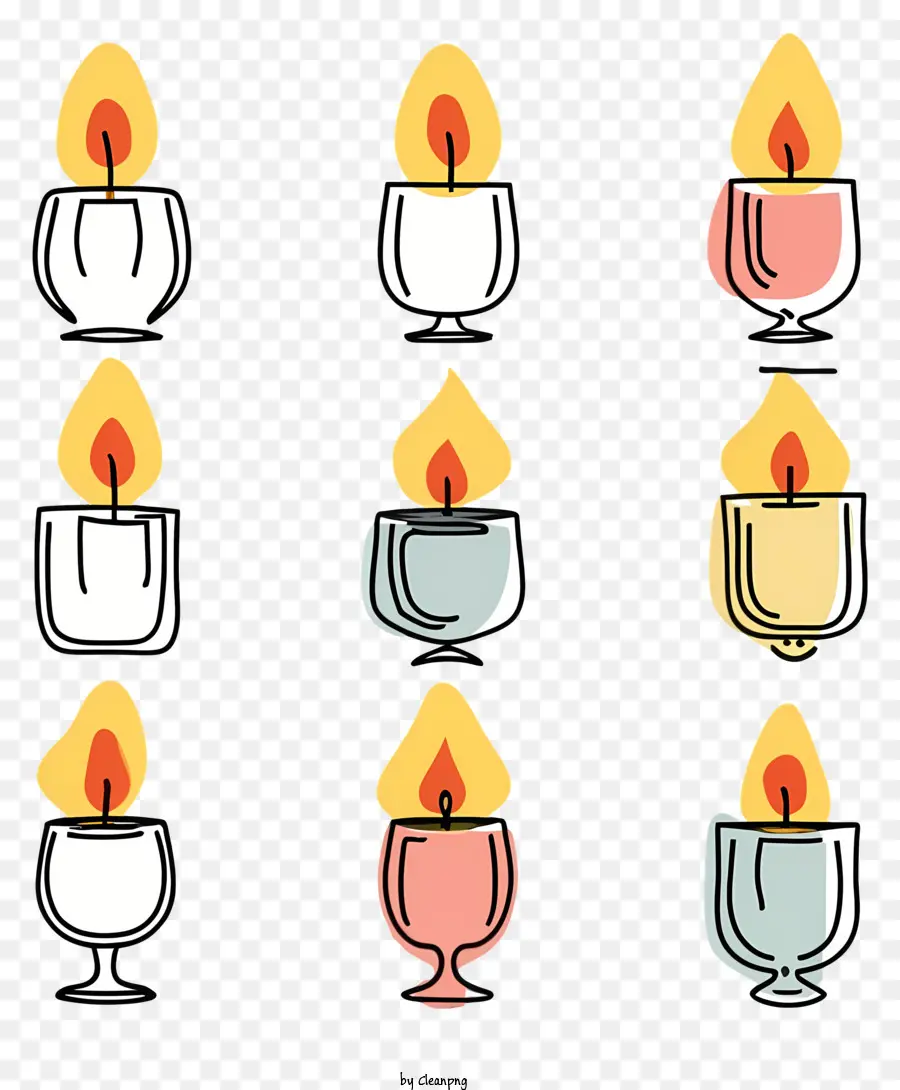 мультфильм，набор свечей PNG