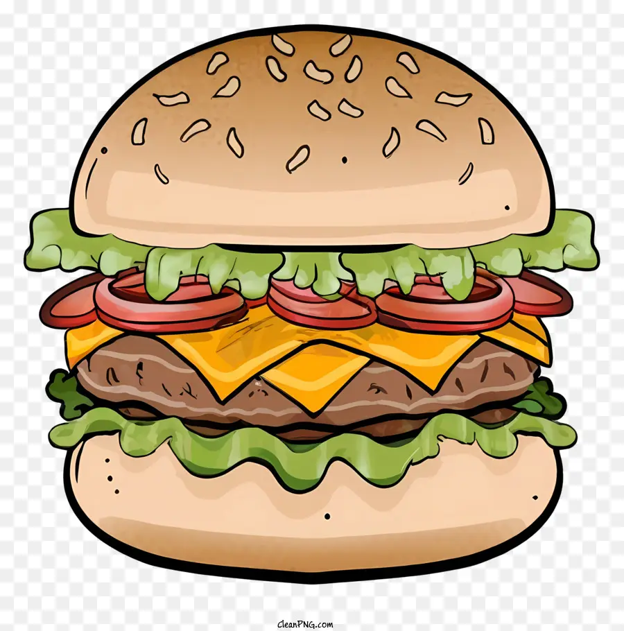 мультфильм，Гамбургер PNG