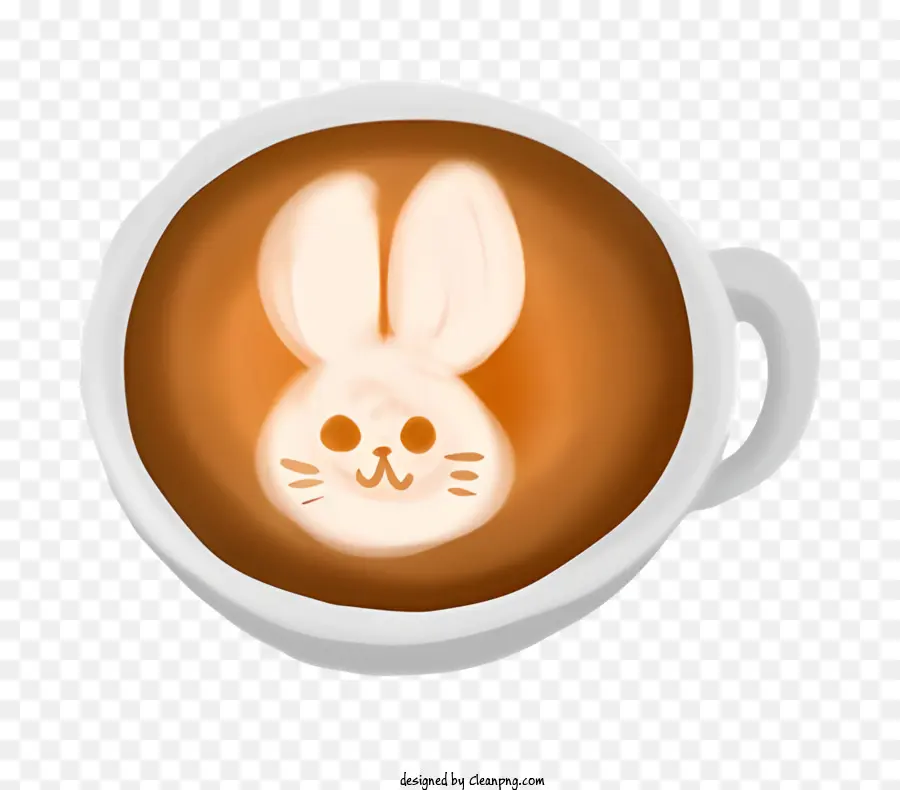 мультфильм，кролика в кофейной чашке PNG