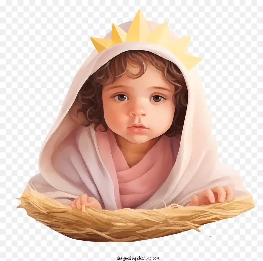 Пастель Иисус детка，детская колыбель PNG