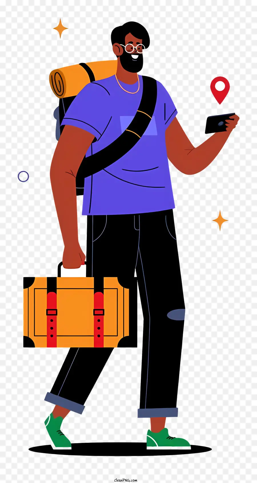 путешествия，Человек с чемоданом PNG