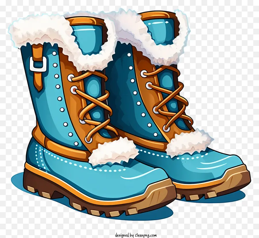 Doodle Winter Boots，синие ботинки PNG