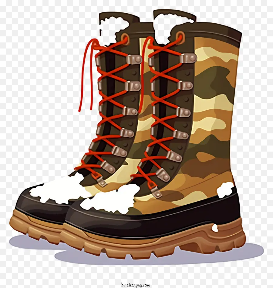 Мультипликационные зимние ботинки，военные сапоги PNG