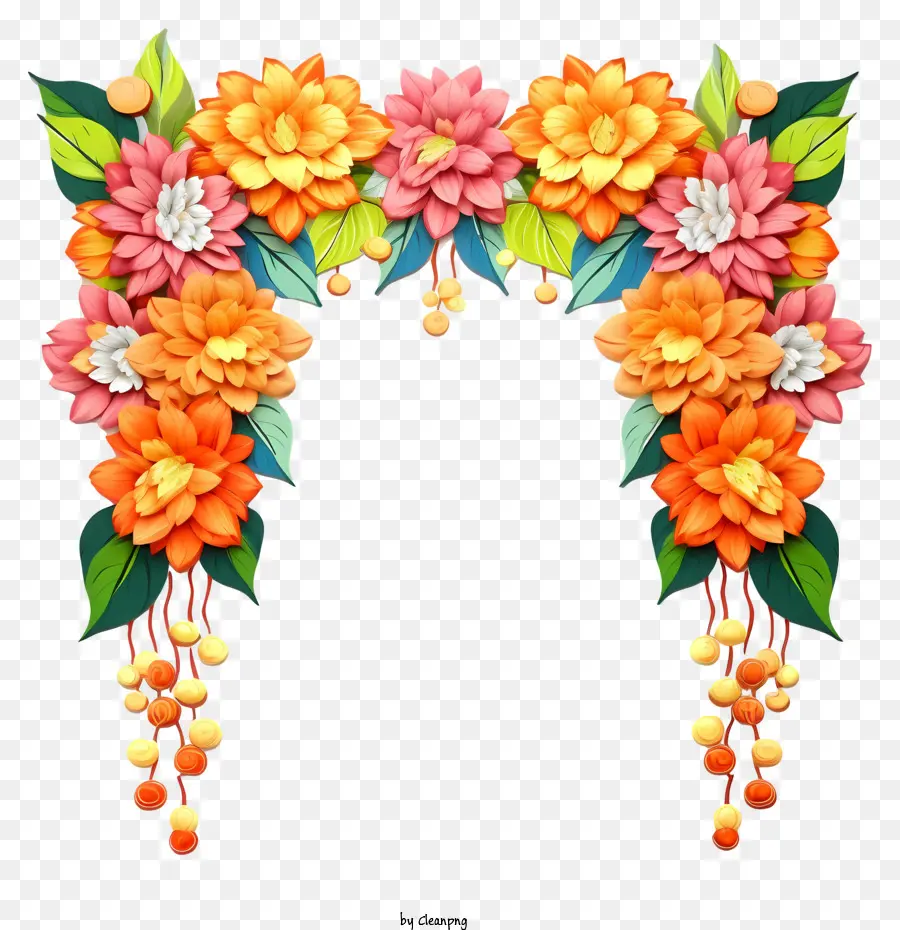 Цветочный торанам，цветочная арка PNG