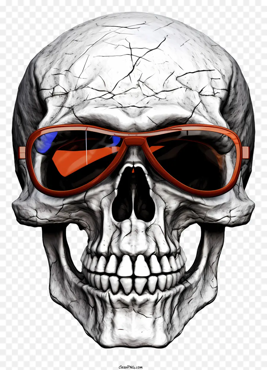 Реалистичный 3d крутой череп，Череп солнцезащитные очки PNG