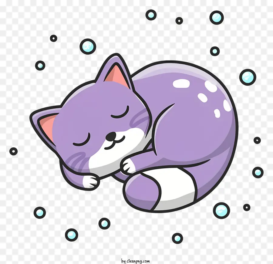 мультфильм，фиолетовый кот PNG