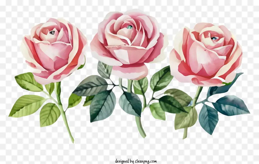 мультфильм，розовые розы PNG